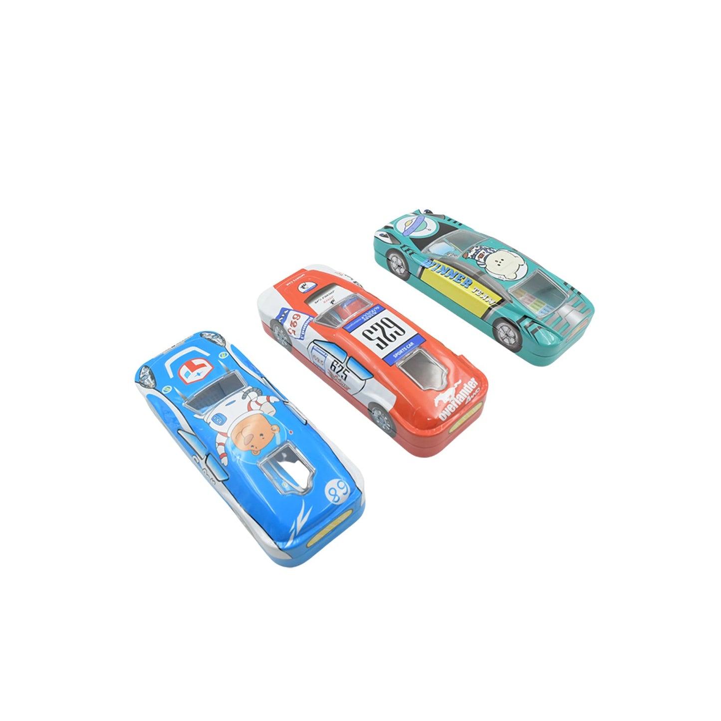 Car Shape Metal Compass Box With Small Compass Box Inside, Pencil Case for Kids Stationery Compass Box, Stationery Gift for School Kids Compass, Pencil Box, Birthday Return Gift for Kids (1 Pc Mix Color)
