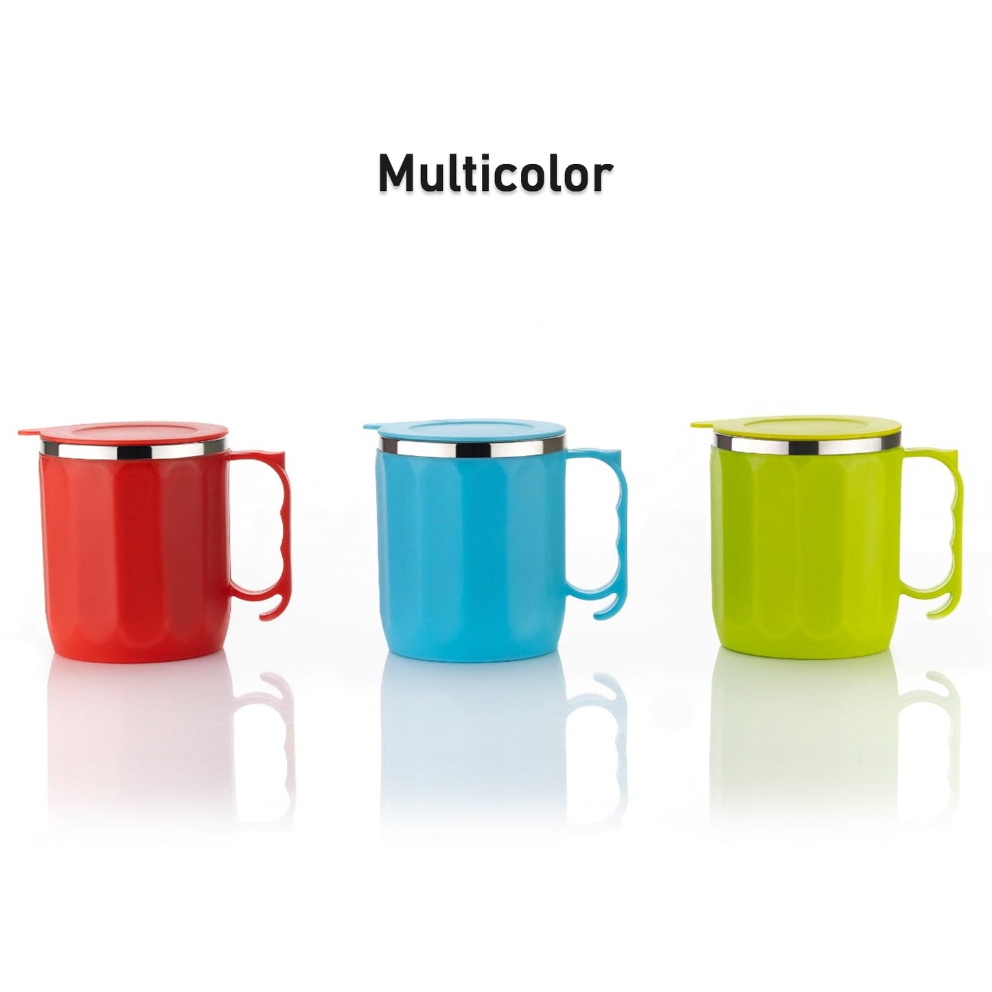 Stainless Steel Lid Cover Hot Coffee/Tea Mug Hot Insulated Double Wall Stainless Steel, Coffee and Milk Cup with Lid - Coffee Cup Approx 250 ML, 300 ML ( 1 Pc Mix Color)