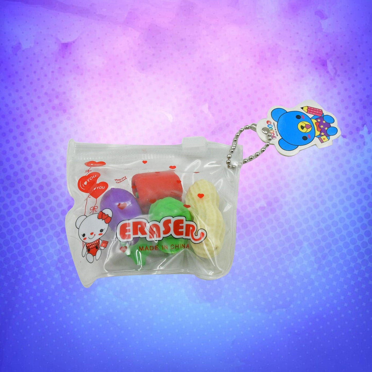 Mini Cute Vegetables and Fruits Erasers or Pencil Rubbers for Kids, 1 Set Fancy & Stylish Colorful Erasers for Children, Eraser Set for Return Gift, Birthday Party, School Prize,3D Erasers (4 pc Set)
