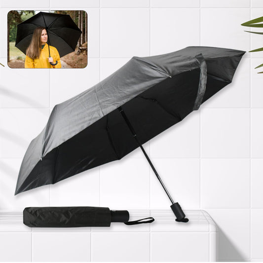 Manual Open 2 Fold Umbrella| Windproof, Sunproof & Rainproof with Sturdy Steel Shaft & Wrist Straps | Easy to Hold & Carry | Umbrella for Women, Men & Kids