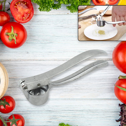 GARLIC PRESS ALL ALUMINUM EASY TO USE WITH LIGHT WEIGHT WITHOUT DIFFICULTY COOKING BAKING, KITCHEN TOOL, DISHWAHER SAFE (1 Pc)