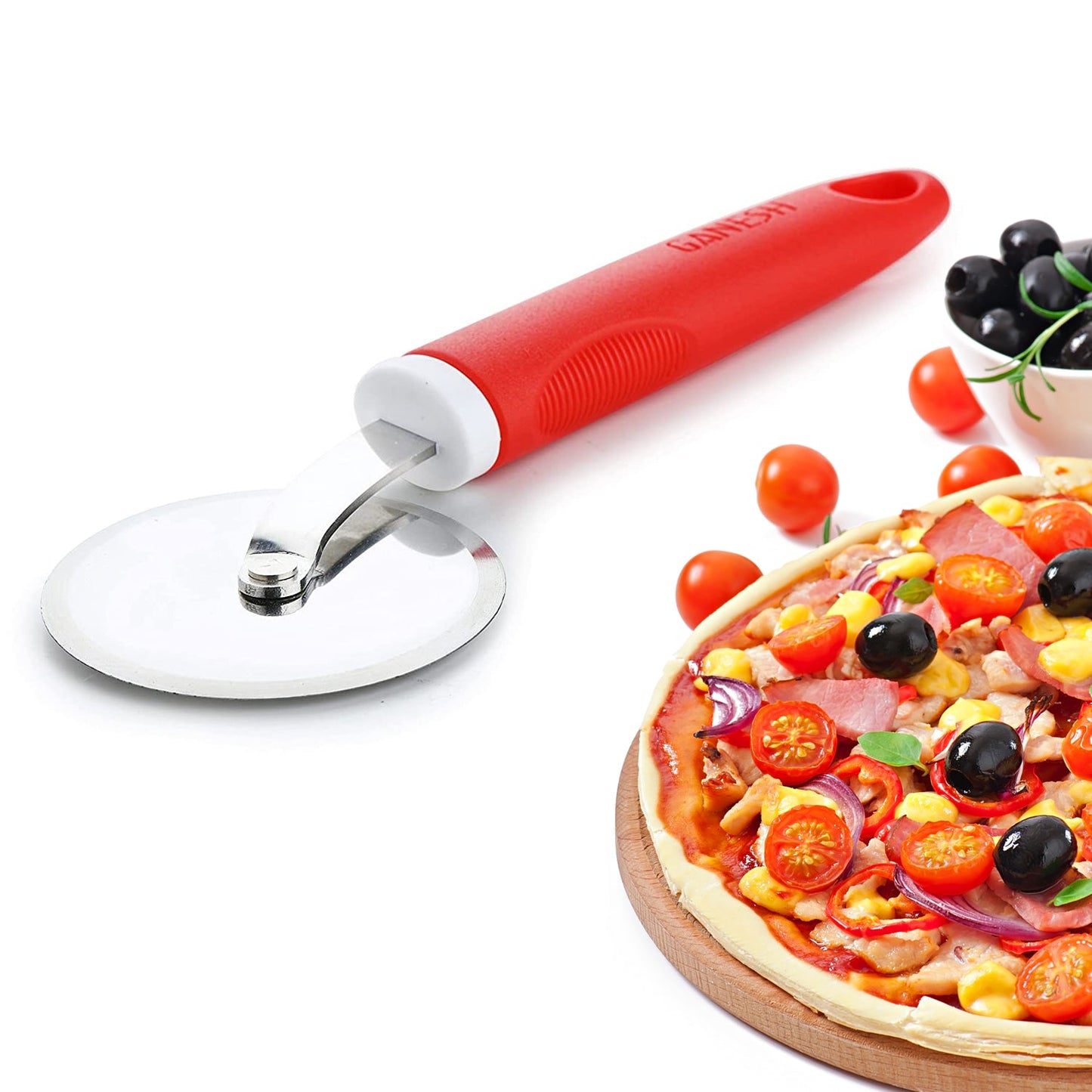 Ganesh GANESH PIZZA  /  PASTRY CUTTER Wheel Pizza Cutter  (Stainless Steel)