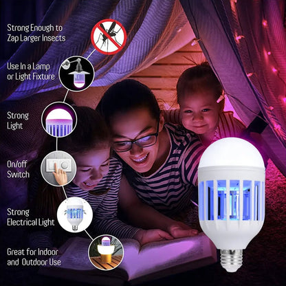 Mosquito Killer Lamp 12W & 15W  E27 Summer Moths Flying Insects Led Zapper Mosquito Killer Lamp Light Bulb Household