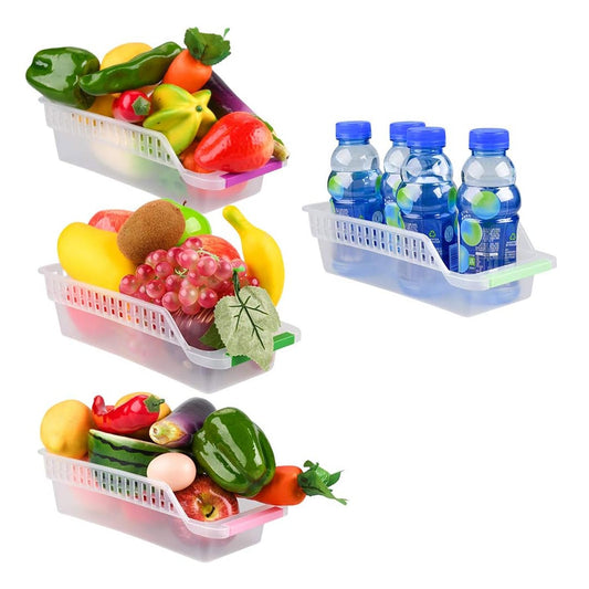 Kitchen Plastic Space Saver Organizer Basket Rack- 4 pcs