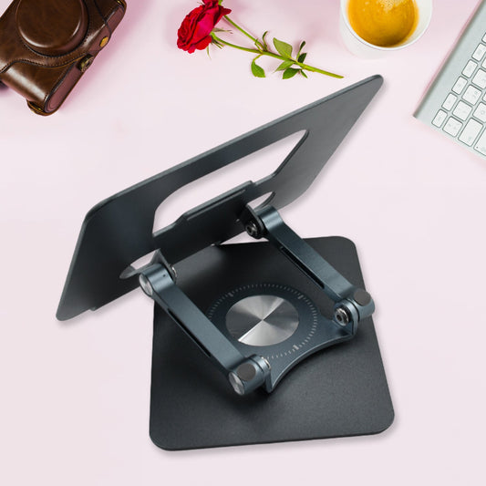 360° Rotating Tablet Stand Metal Alloy Adjustable Height Rotation Bracket, Suitable For tablet Computers for Desk Ergonomic Foldable Metal Tablet Holder/Tablets/Mobile Phones