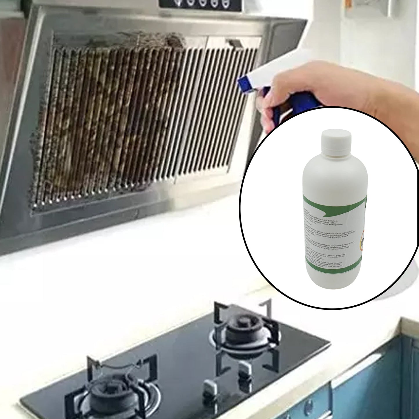 Kitchen Cleaner Spray Oil & Grease Stain Remover Stove & Chimney Cleaner Spray Non-Flammable Nontoxic Magic Degreaser Spray for Kitchen Gas Stove Cleaning Spray (Approx 500ML)