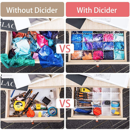 Storage Box Drawer Organizer Drawer Cupboard Divider | Grid Closet Sorting Partition | Plastic Strips Separators box organizer (4 Pc Set )