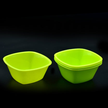 2427 Square Plastic Bowl For Serving Food (Pack of 4) 