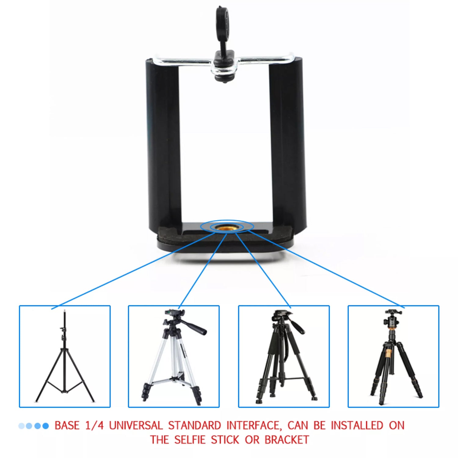 7338 Mobile Holder Attachment For Selfie Stick and Mobile Tripods 