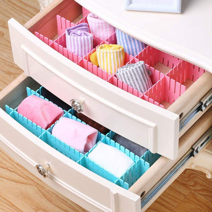 Storage Box Drawer Organizer Drawer Cupboard Divider | Grid Closet Sorting Partition | Plastic Strips Separators box organizer (4 Pc Set )