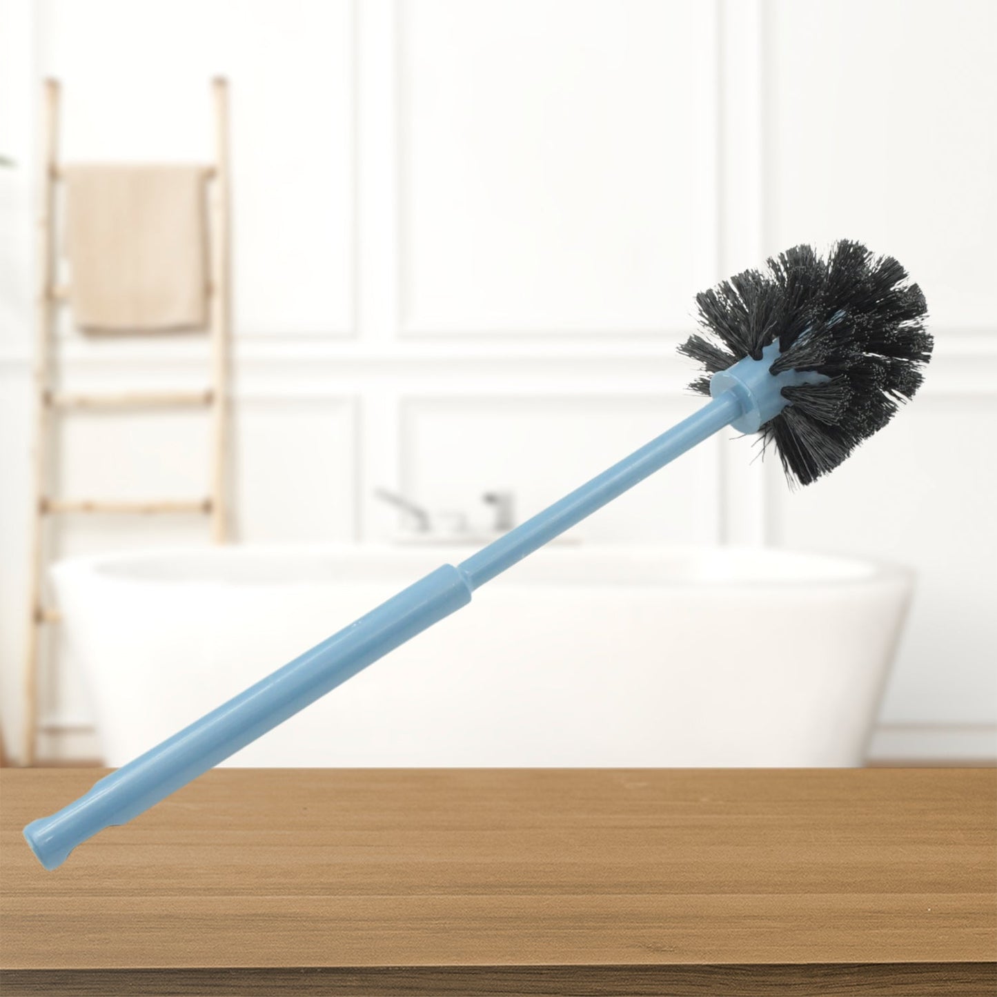 PLASTIC ROUND TOILET CLEANER BRUSH PLASTIC BATHROOM CLEANER - ROUND HOCKEY STICK SHAPE TOILET BRUSH