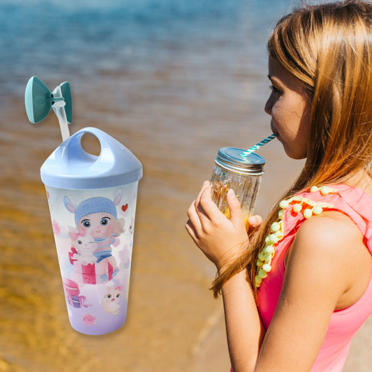 LED Light Unicorn Water Bottle with Straw & Lid for Kids