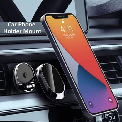 360 Degree Rotating Magnetic Car Phone Holder | Metal Folding Car Phone Holder | New Alloy Folding Magnetic Car Phone Holder (Pack of 1)