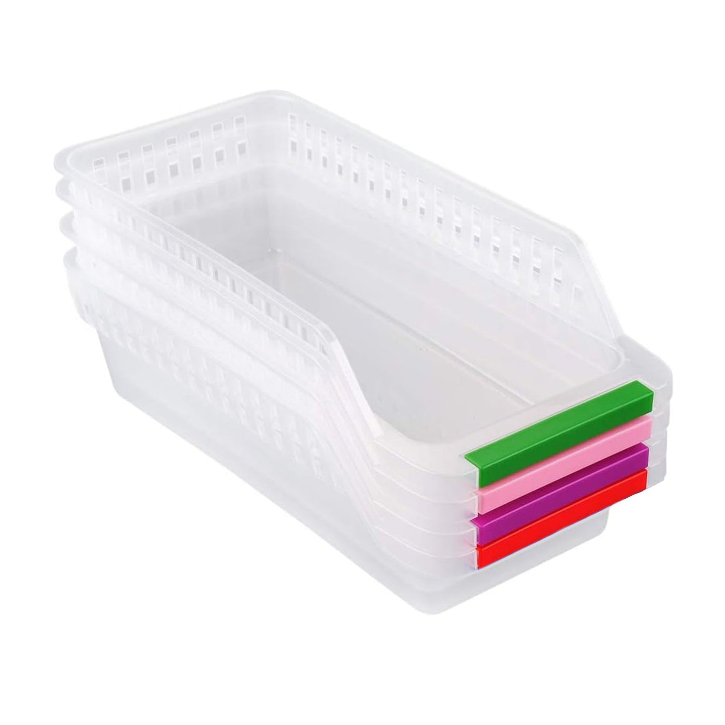 Kitchen Plastic Space Saver Organizer Basket Rack- 4 pcs