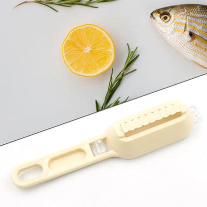 Plastic Fish Scales Graters Scraper, Fish Skin Brush Fish Cleaning Tool Scraping Scales Device with Cover Home Kitchen Cooking Tools 1 Pieces