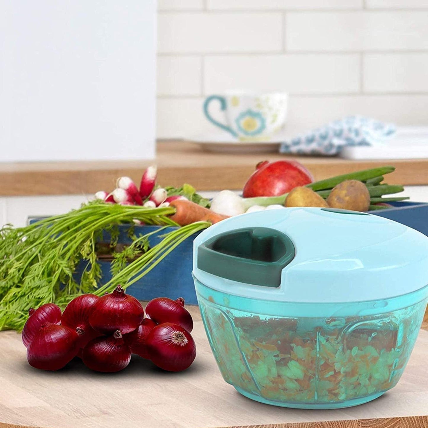 manual food chopper compact powerful hand held vegetable chopper blender