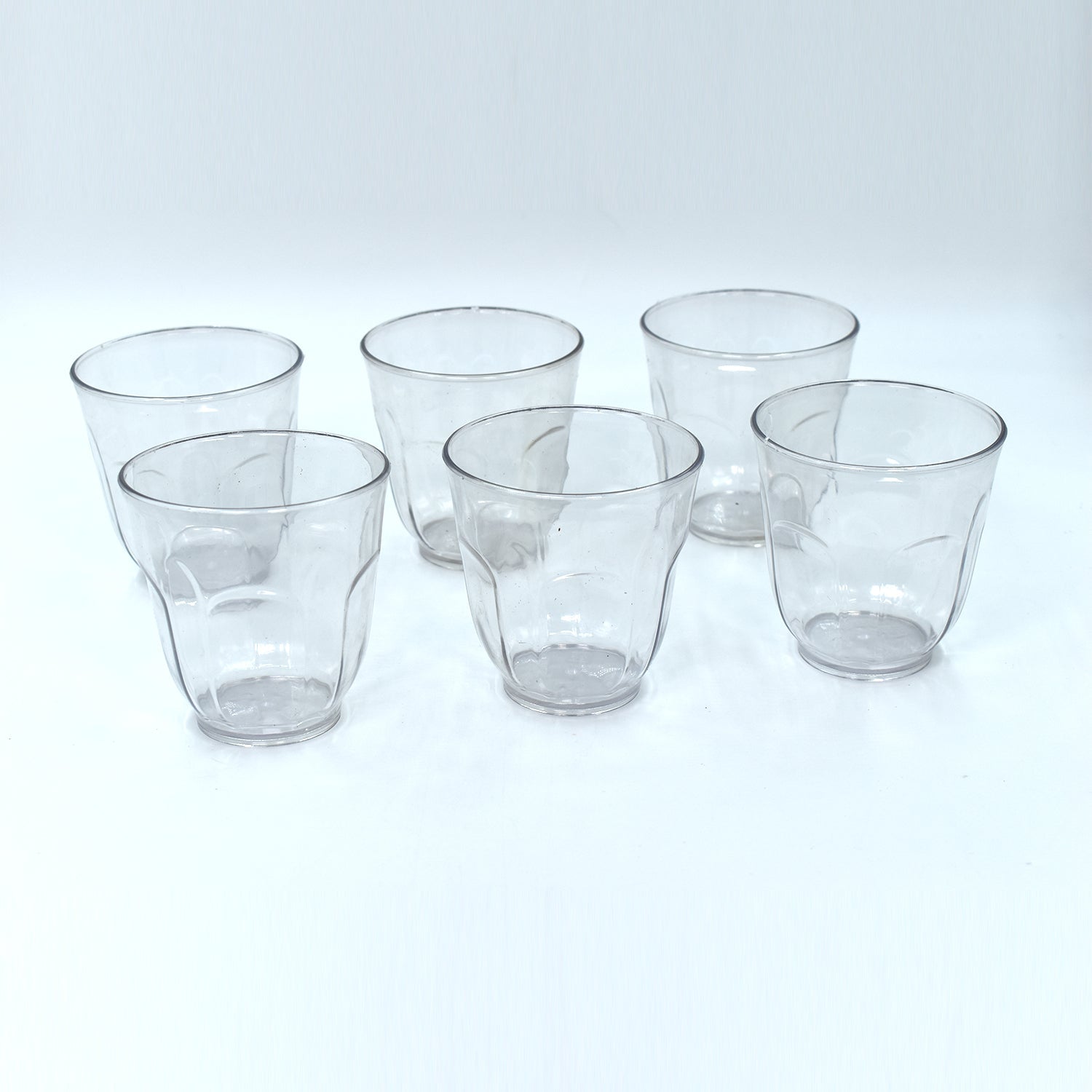 8125 Ganesh Lily glass Break Resistant plastic set of 6Pcs (300 Ml) 