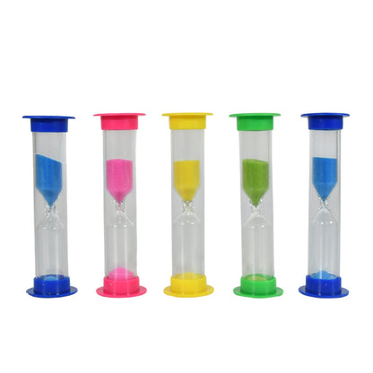 Sand Timer Plastic Hourglass, Sand Glass Toy Sand Clock for Kitchen, Office, School and Brushing Teeth for Timer Clock Children Hourglass Sand glass Toothbrush Household Sand Clock (3 Min Approx / 5 pc)