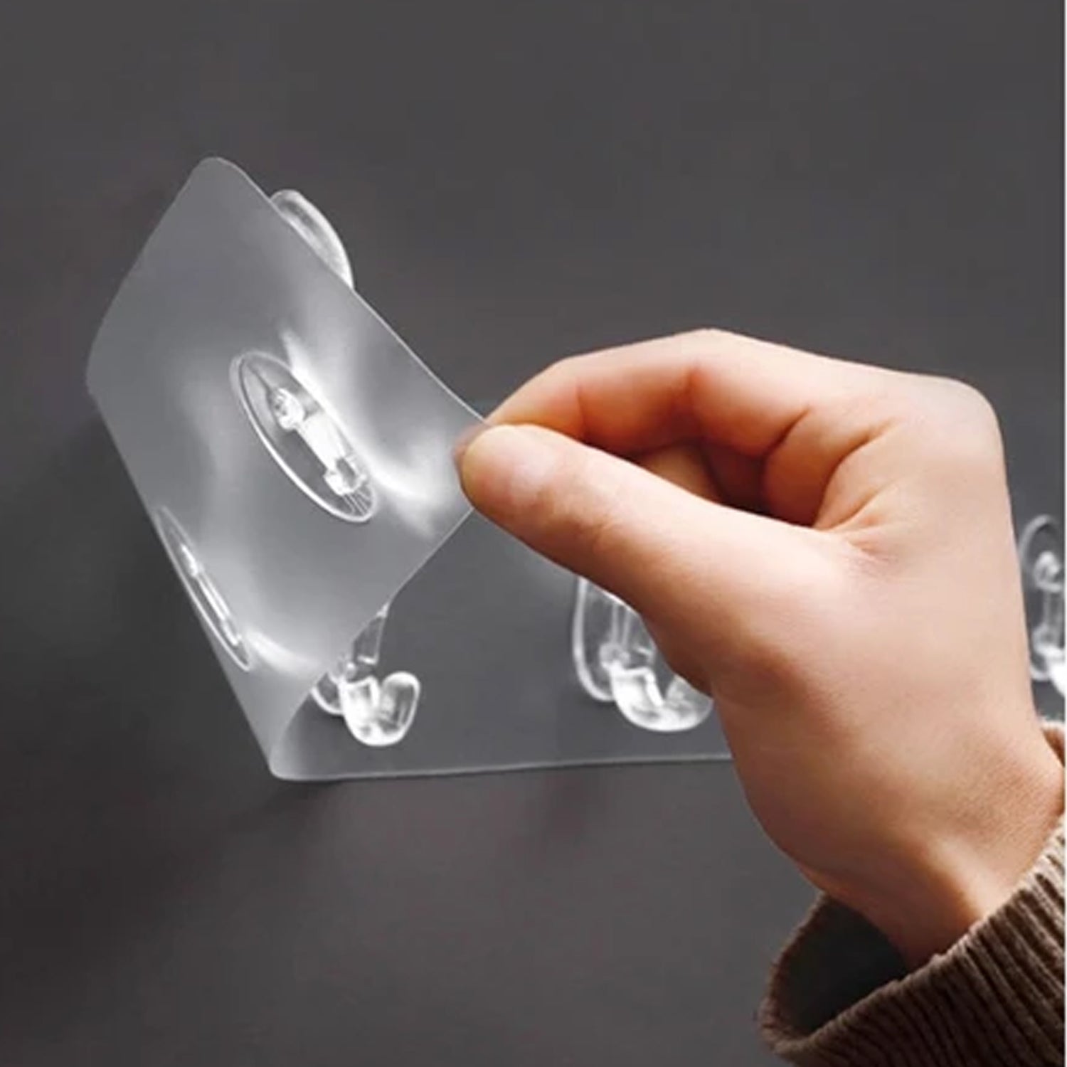 4654 Adhesive Transparent Heavy Duty Wall Hook 