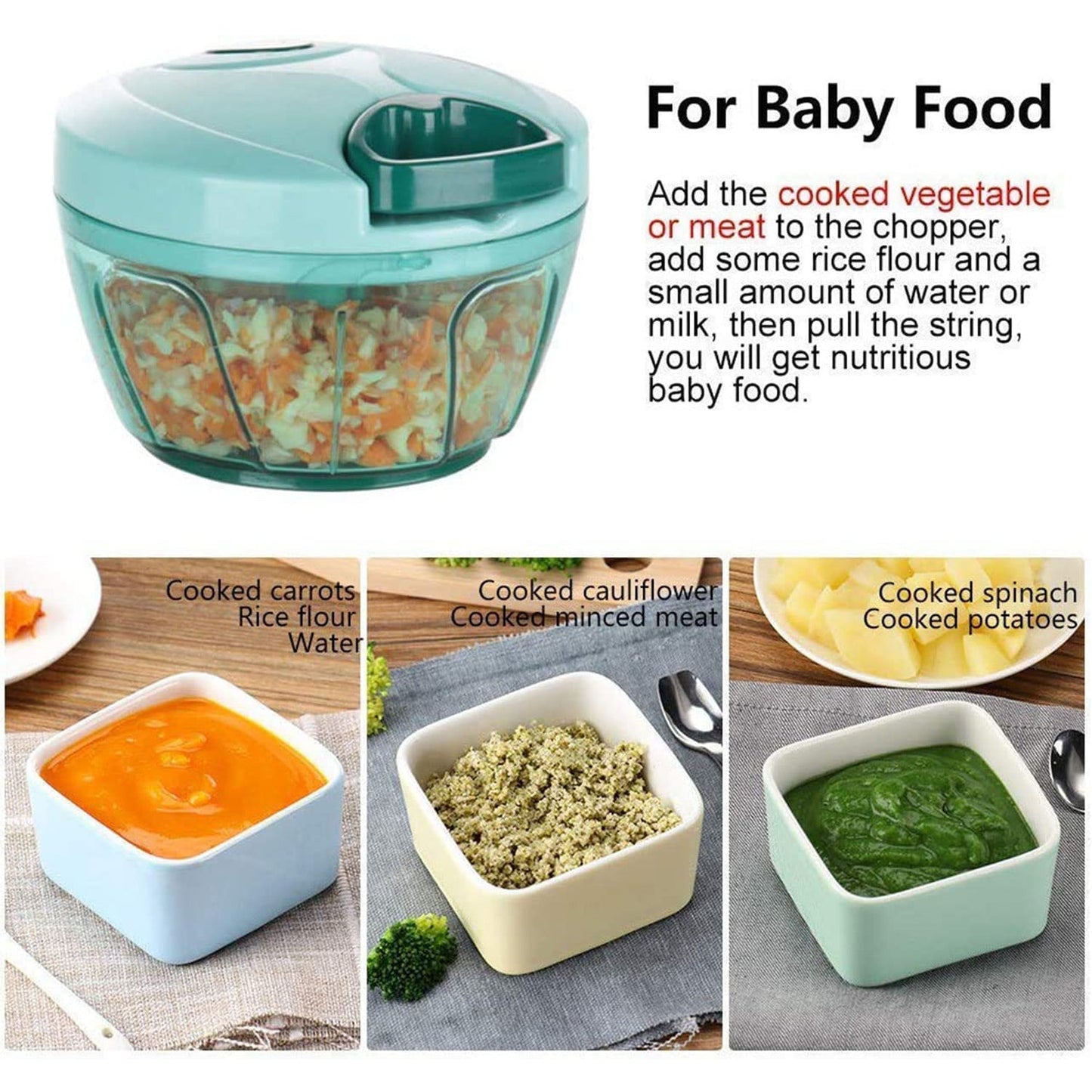 manual food chopper compact powerful hand held vegetable chopper blender