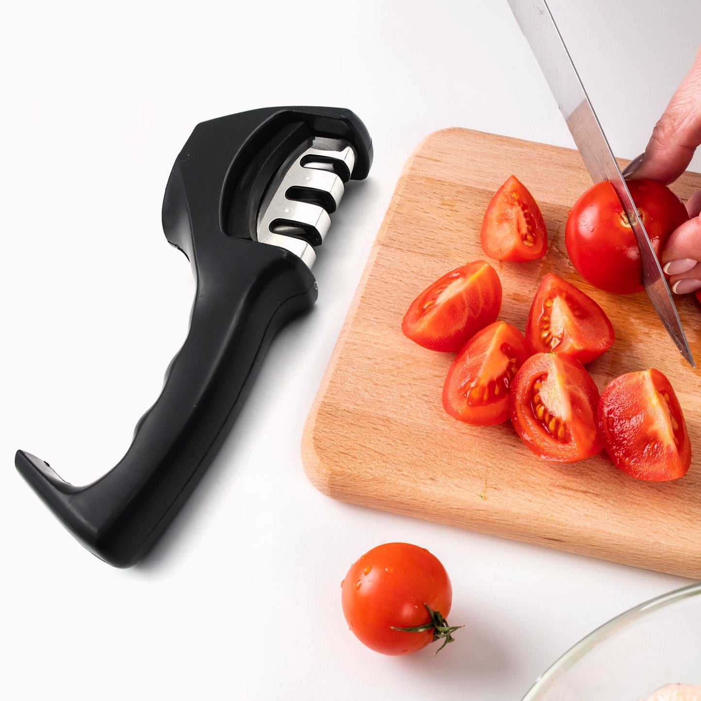 Manual Knife Sharpener 3 Stage Sharpening Tool for Ceramic Knife and Steel Knives