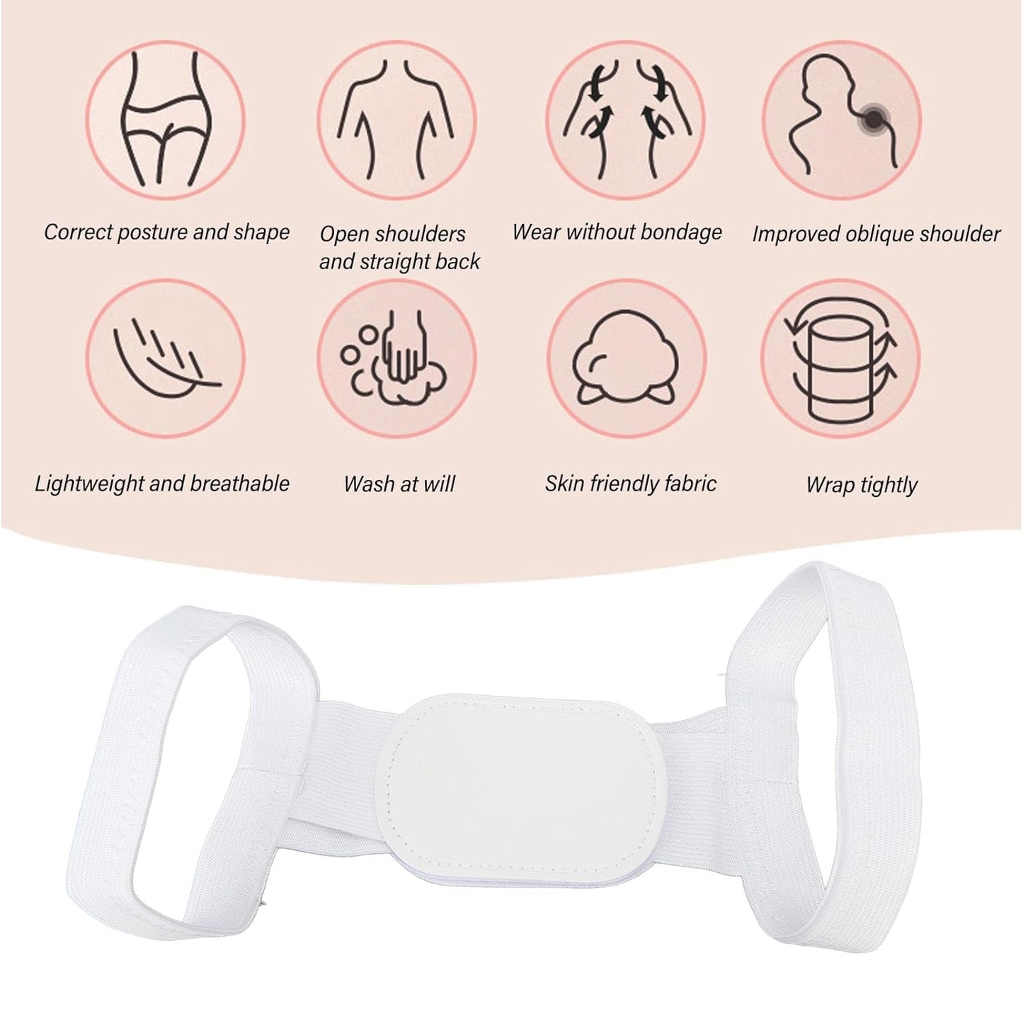 Back and Shoulder Posture Corrector for Adult and Child Corset, Back Support Band, Corrective Orthosis, Posture Correction Health Back Brace Shoulder Support Back Support Belt