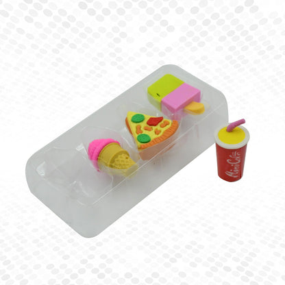 Multicoloured Eraser/ Coke Eraser/French Fries Eraser/Burger Eraser/Icecream Eraser for Kids/Eraser for School sturdent & Best for Birthday Return Gift/Party Gift (Mix Design 1 Set)