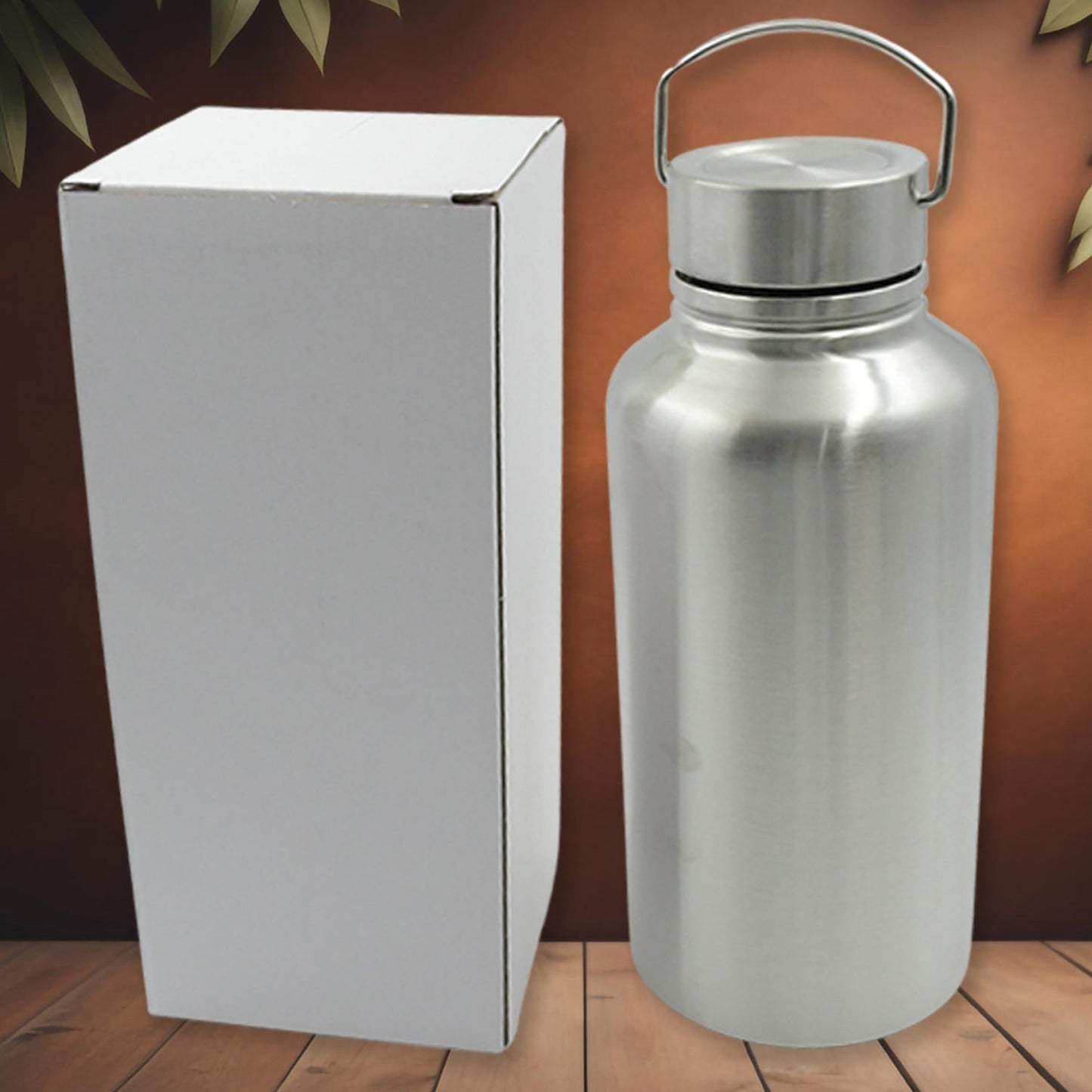 Stainless Steel Water Bottle with Handle (Large): Leak Proof, Hot & Cold, Gym