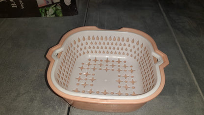 Basket 2 In 1 Strainer To Rinse Various Types Of Items Like Fruits, Vegetables Etc.