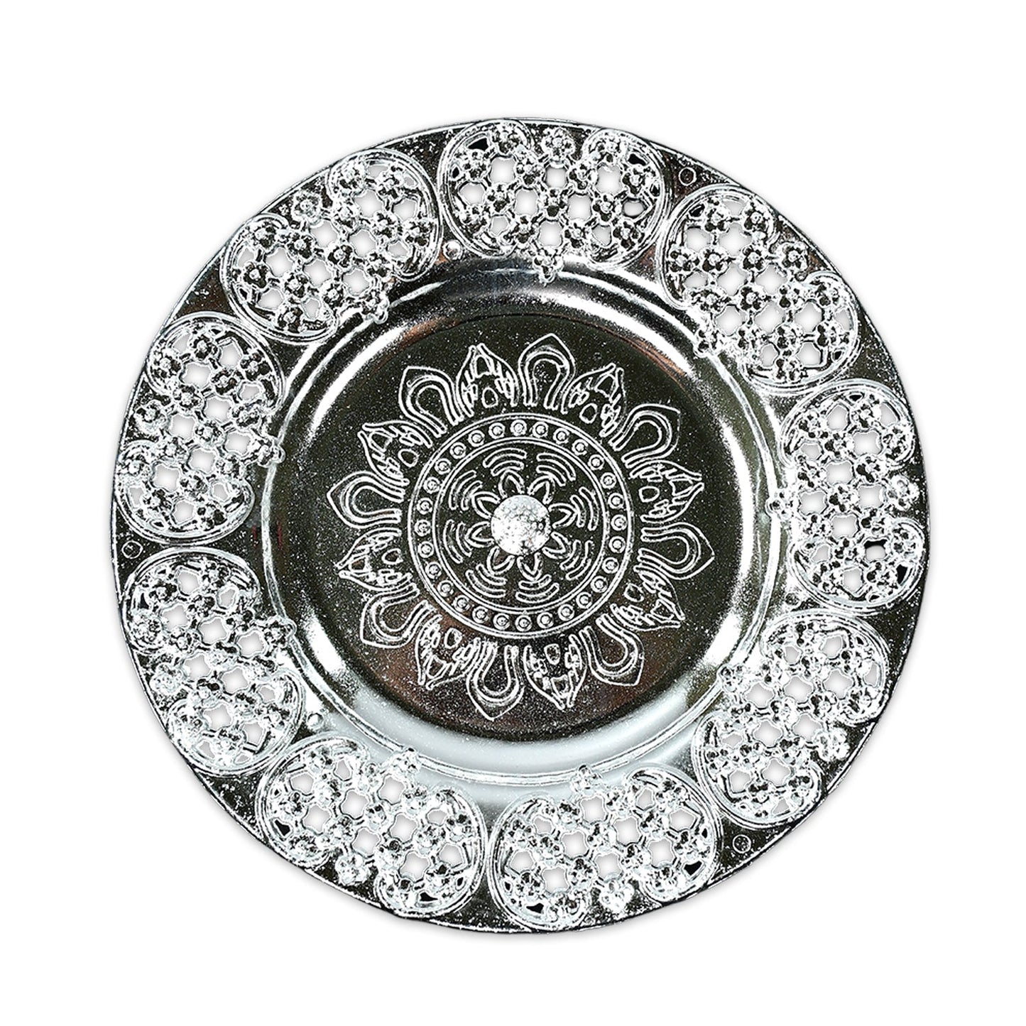 Decorative Designer Festival Ethnic Design Silver color Pooja Thali