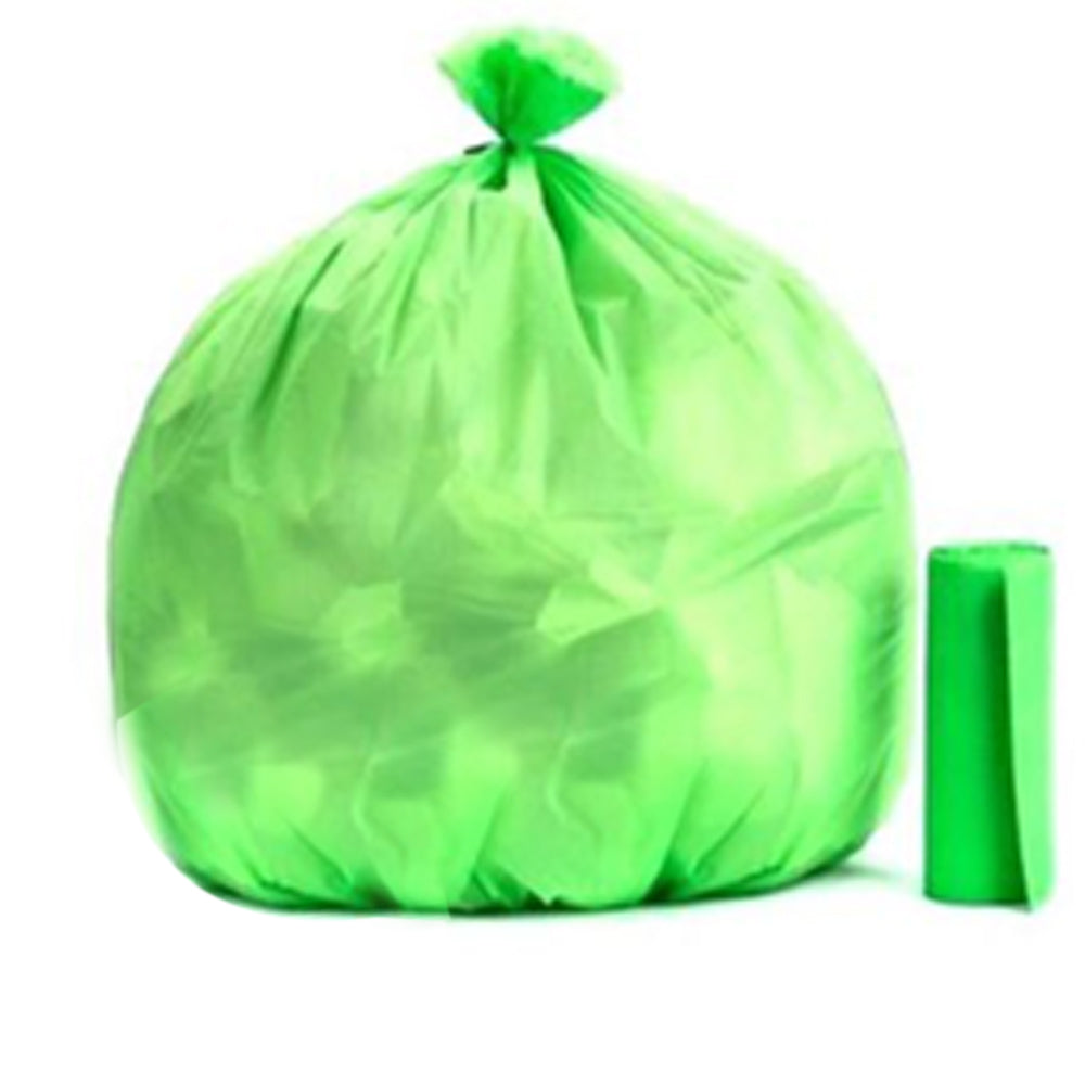 1586 Bio-degradable Eco Friendly Garbage/Trash Bags Rolls (24" x 32") (Green) 