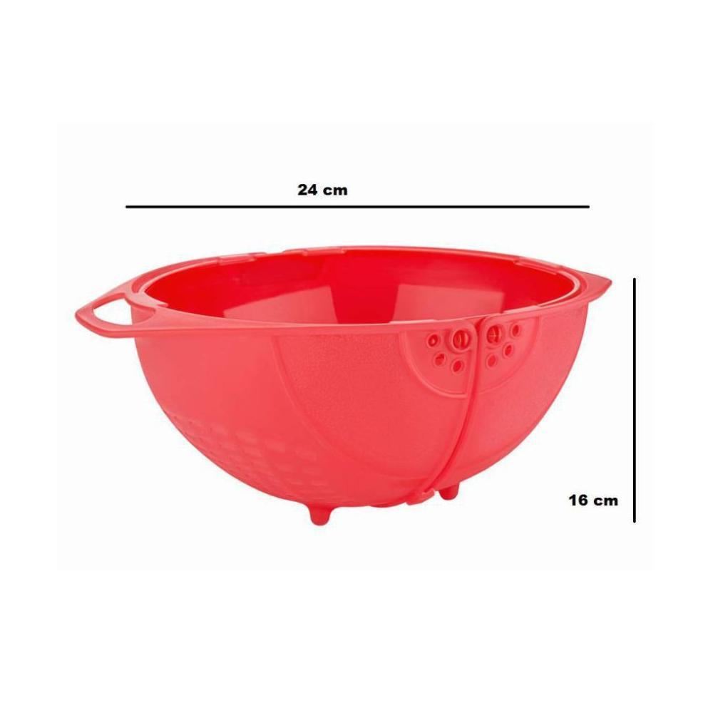 2145  Plastic Revolving Multi Functional Rice, Vegetable Fruit Wash Basket Bowl (Multi Colour) 