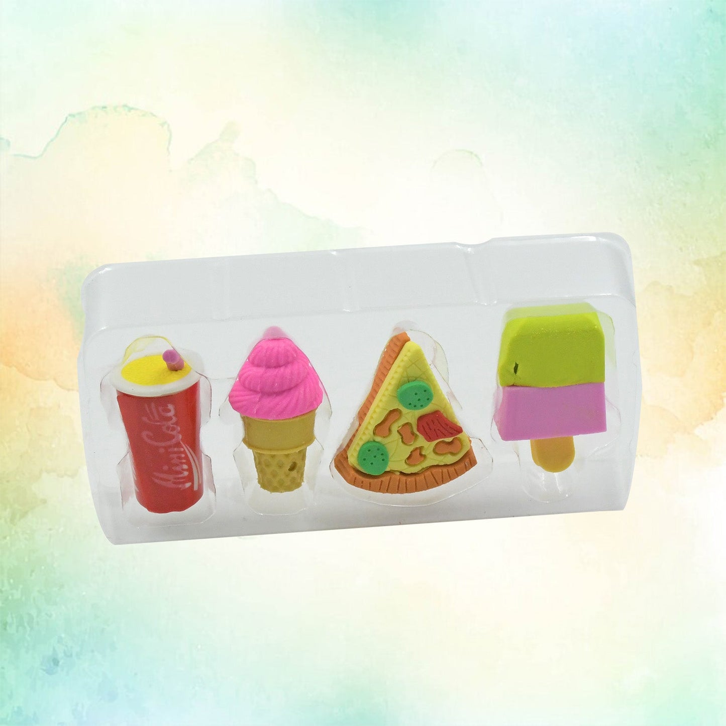 Multicoloured Eraser/ Coke Eraser/French Fries Eraser/Burger Eraser/Icecream Eraser for Kids/Eraser for School sturdent & Best for Birthday Return Gift/Party Gift (Mix Design 1 Set)