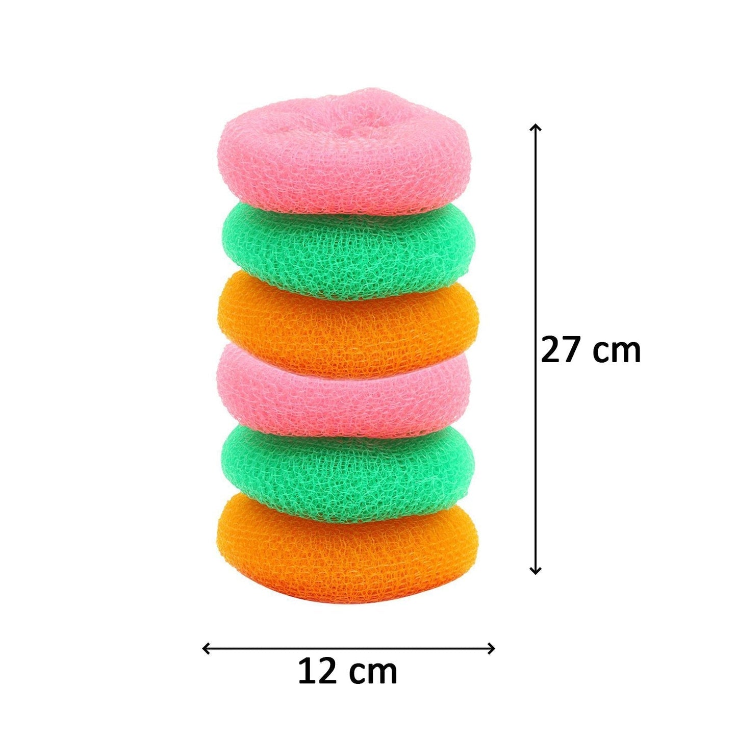 2630 Plastic Scrubber Round Nylon Scrubbers (Pack of 6) 