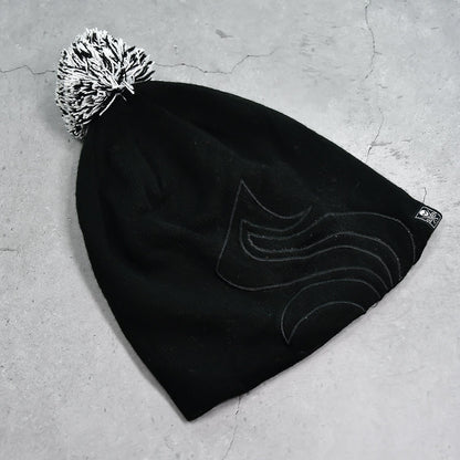 6341 Men's and Women's Skull Slouchy Winter Woolen Knitted Black Inside Fur Beanie Cap. 