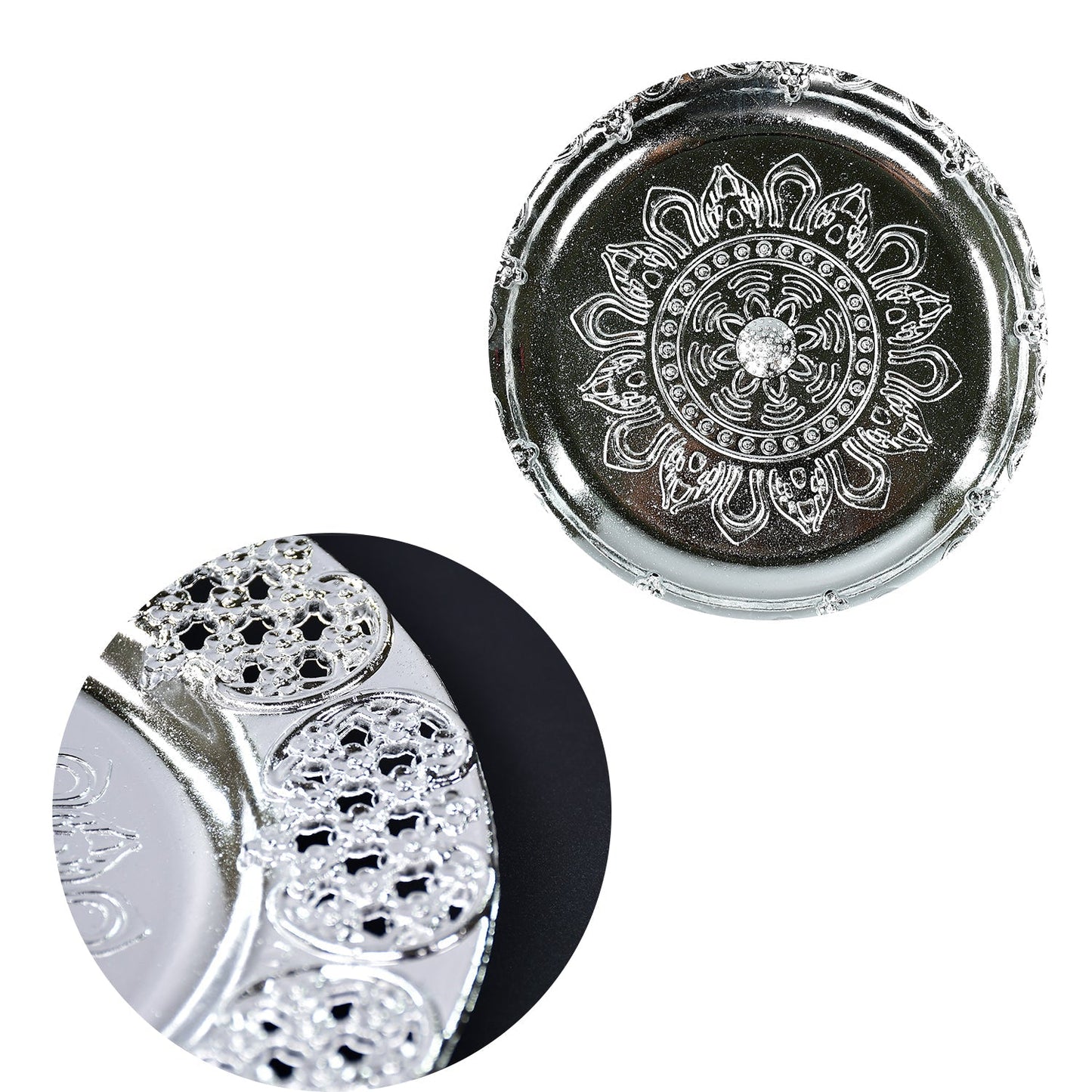 Decorative Designer Festival Ethnic Design Silver color Pooja Thali