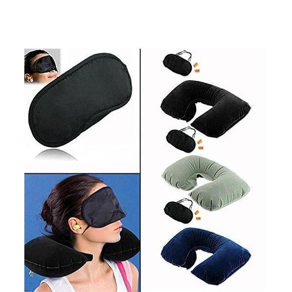 505 -3-in-1 Air Travel Kit with Pillow, Ear Buds & Eye Mask Your Brand WITH BZ LOGO