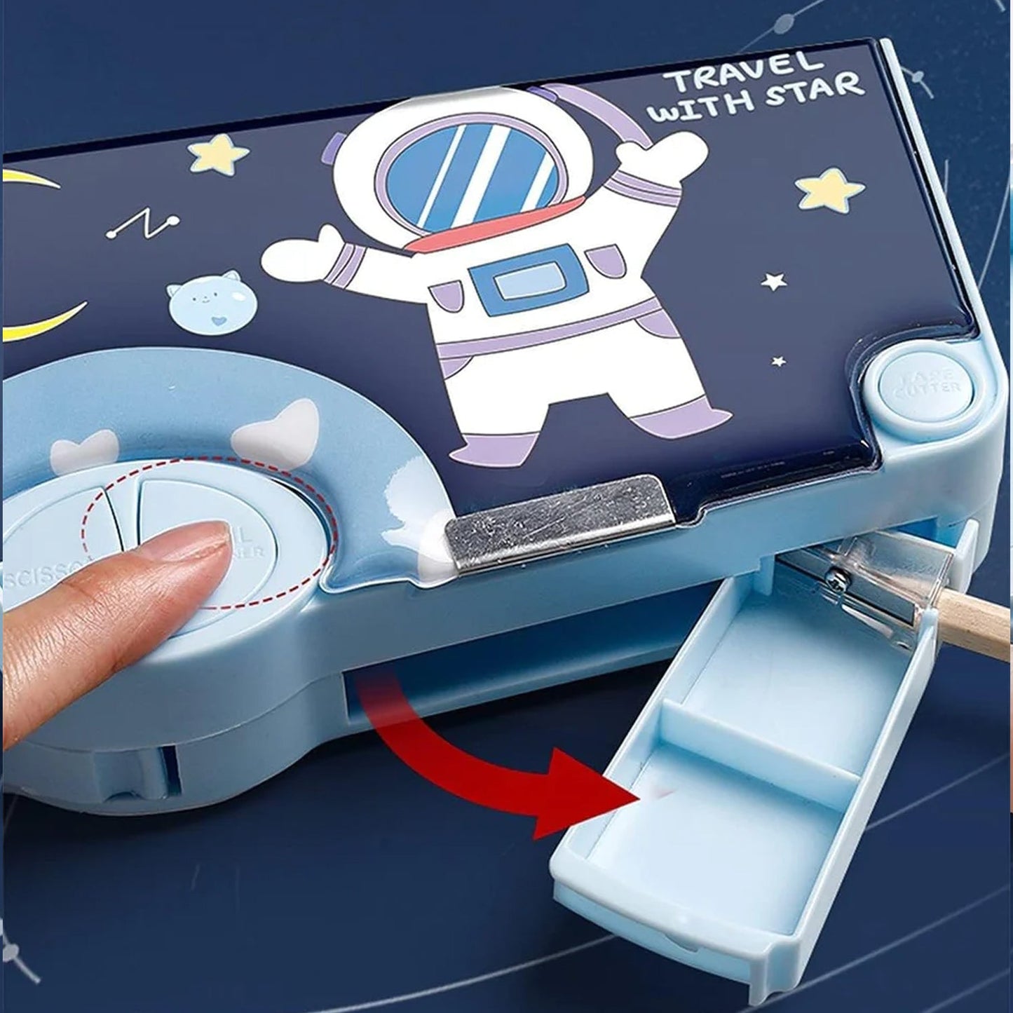 Multifunctional Pencil Box for Kids, Space Pencil Box For Boys, Kids Pencil Box for Boys & Girls, Magnetic Pencil Box for Boys, Pop up Pencil Box, Space Theme Return Gifts for Kids (Space Pencil Box)