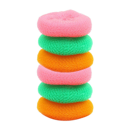 2630 Plastic Scrubber Round Nylon Scrubbers (Pack of 6) 