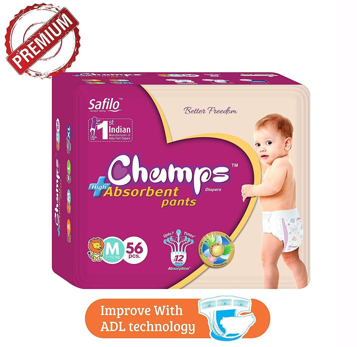 Premium Champs High Absorbent Pant Style Diaper Small Size Diaper 42 Pcs