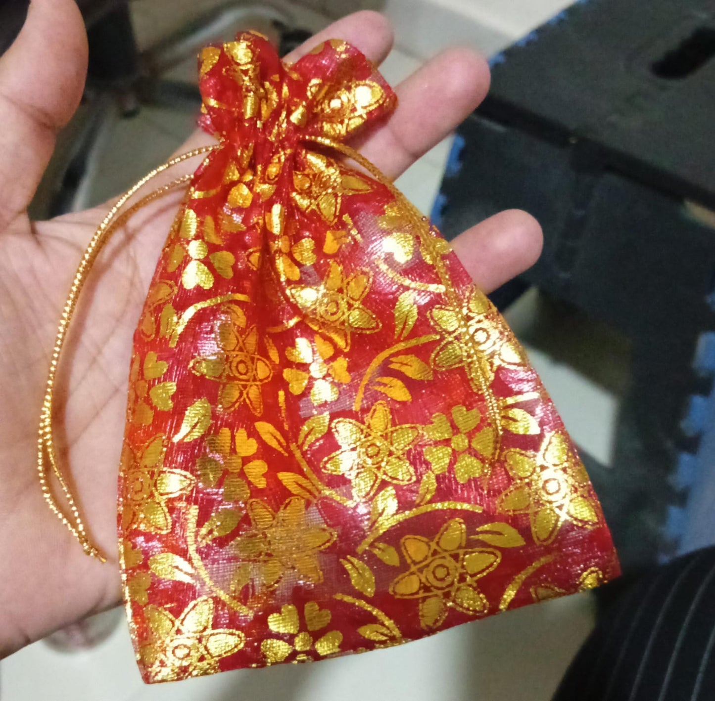 Net Fabric Drawstring Pouch for Dry Fruits Packing, Organza Shagun Potli Baba, Wedding Party Favor Gift Bags