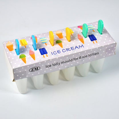 Ice Candy Maker Upgrade Popsicle Molds Sets 6 Ice Pop Makers Reusable Ice Lolly Cream Mold Home-Made Popsicles Mould with Stick